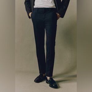 H&M Men's Navy Blue Slim Fit Suit Pants - Size 32R